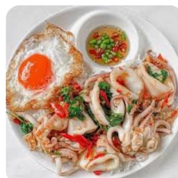กระเพาทะเล+ไข่ดาว