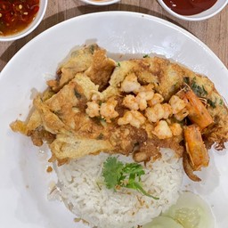 Shrimp Omelette (Topped With Rice)
