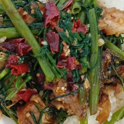 ผักบุ้งหมูกรอบ