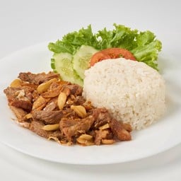 ข้าวราดทอดกระเทียม