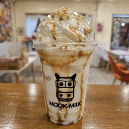 นมสดปั่น+วิปราดคาราเมล