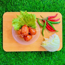 ไส้กรอกหมูอีสานทอด  เปรี้ยว!!! ( ชุดเล็ก )