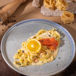 Fettuccine Salmon Orange Vodka Cream