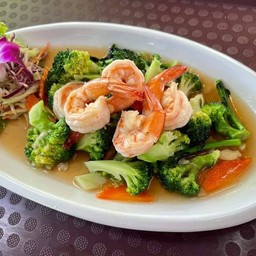 ผัดบล็อคโครี่ กุ้ง