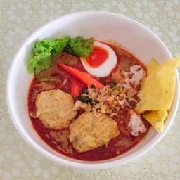 ก๋วยเตี๋ยวต้มยำน้ำข้น - เกี๊ยวกุ้งจัมโบ้