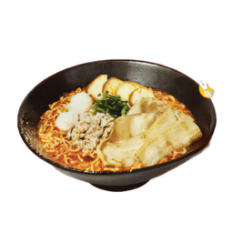 M7 มาม่าต้มยำหมูคุโรบูตะ (หมูสับ ลูกชิ้น คุโรบูตะ)