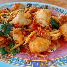 ผัดเผ็ดหมูเด้ง