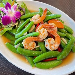 ผัดถั่วลันเตากุ้ง