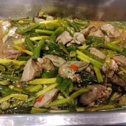 ผัดดอกหอม+ข้าว