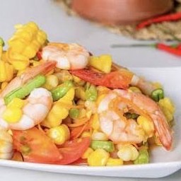 ตำข้าวโพดกุ้งสด