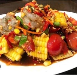 ตำข้าวโพดกุ้งสด