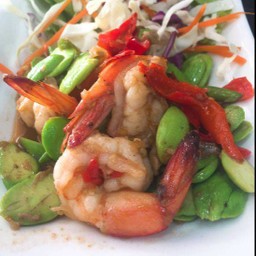 กุ้งผัดกะปิสตอ