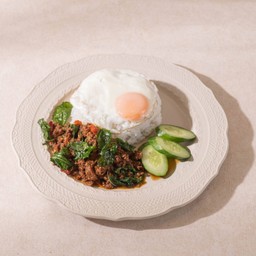Beef Pad Kra Pao with Rice & Fried Egg