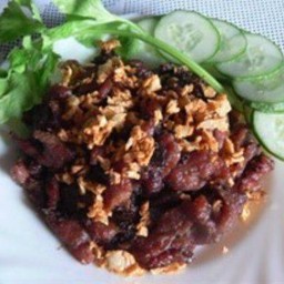 เนื้อทอดกระเทียมพริกไทย(กับข้าว)