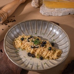Capellini Olio Anchovy Black Olive