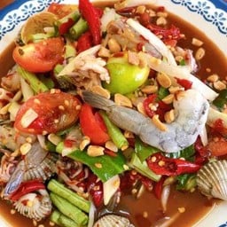 ตำหอยแครงกุ้งสด