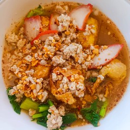 เกี๊ยวกุ้งทอดหมูแดง+หมูสับต้มยำ