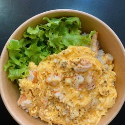 ข้าวไข่ข้นกุ้งสับ