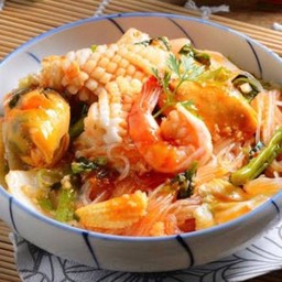 สุกี้ทะเล กุ้ง+หมึก+หอยแมลงภู่ สูตรโบราณ