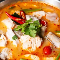 ต้มยำปลากระพง+ข้าว