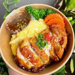 ข้าวไก่ย่างไข่ข้น