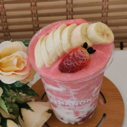 สตอเบอรี่กล้วยหอมโยเกิร์ต ผลไม้ แท้เนื้อจุกๆ