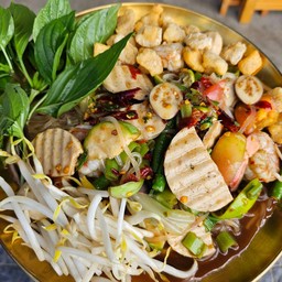 ตำเส้นกุ้งสด