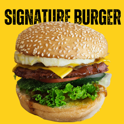 Signature burger (เนื้อ+ไข่+ชีส)