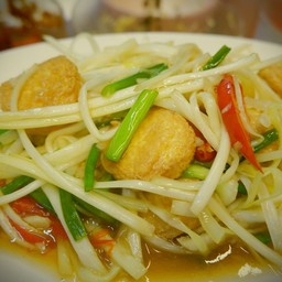 เต้าหู้ผัดกุ้ยช่ายขาว
