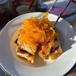 ปังปิ้งนูเทลล่า+ฝอยทอง