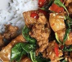 ข้าว-กะเพราหมูสามชั้น