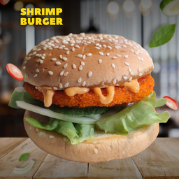 Shrimp burger (เบอร์เกอร์กุ้ง)