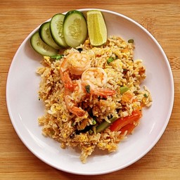 [อร่อยซ่ากับโค้ก] ข้าวผัดกุ้ง +  โค้ก ไม่มีน้ำตาล (ขวด)