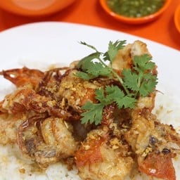 ปูนิ่ม ราดข้าว