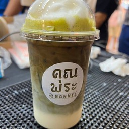 มัทฉะลาเต้นมสด