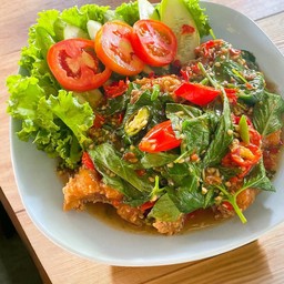 ปลาเก๋าผัดพริกสด (แบบชิ้น)