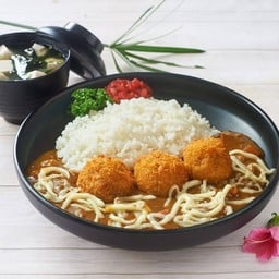 ข้าวหน้าแกงกะหรี่โคโรเกะ+ซุป (ชีส)