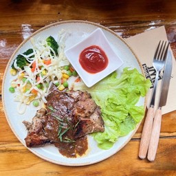 สเต๊กหมูพริกไทยดำ