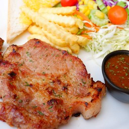 สเต็กเนื้อริบอาย แถมฟรีชามะลิ 250ml 1 ขวด