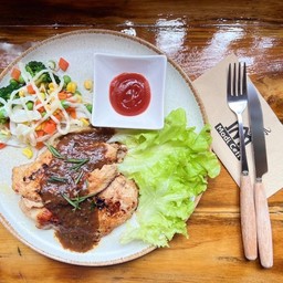 สเต๊กไก่พริกไทยดำ