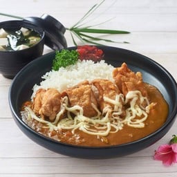ข้าวหน้าแกงกะหรี่ไก่คาราเกะ+ซุป (ชีส)