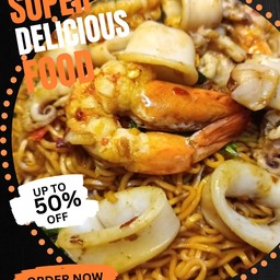 มาม่าผัดกะเพราทะเล (จัมโบ้)