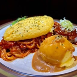 คอมโบนาโปลิตันสปาเกตตี้แฮมเบริ์ก 🍝🍨 🇯🇵🇮🇹🇺🇸