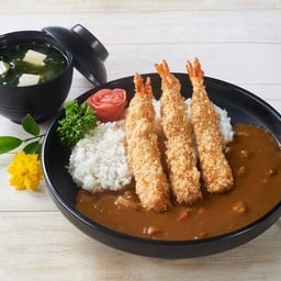 ข้าวหน้าแกงกะหรั่กุ้งทอด+ซุป (New)