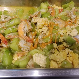 ผัดบวบกุ้ง+ข้าว