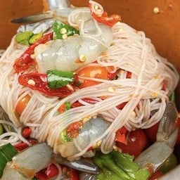 ตำขนมจีนกุ้งสด