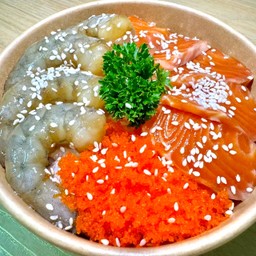 ข้าวหน้าดองดอง (ม่อนดอง+กุ้งดอง+ไข่กุ้ง)