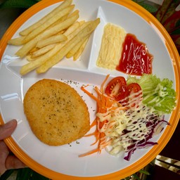 สเต๊กไก่บดชุบแป้งทอด