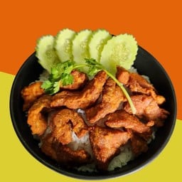 ข้าวหน้าหมูทอด