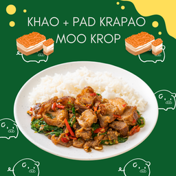 Khao Krapao Moo Krop ข้าวกระเพราหมูกรอบ